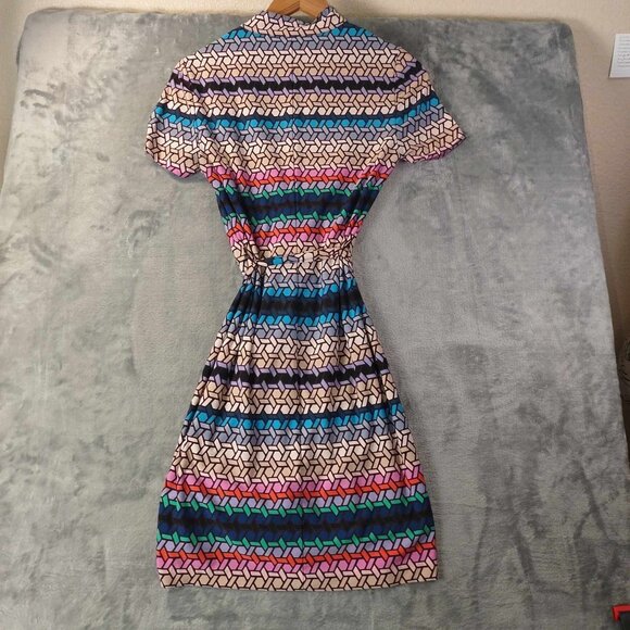 Trina Trunk Women Black Geometric Printed Jersey Office Resort-wear Church Dress - Picture 3 of 11